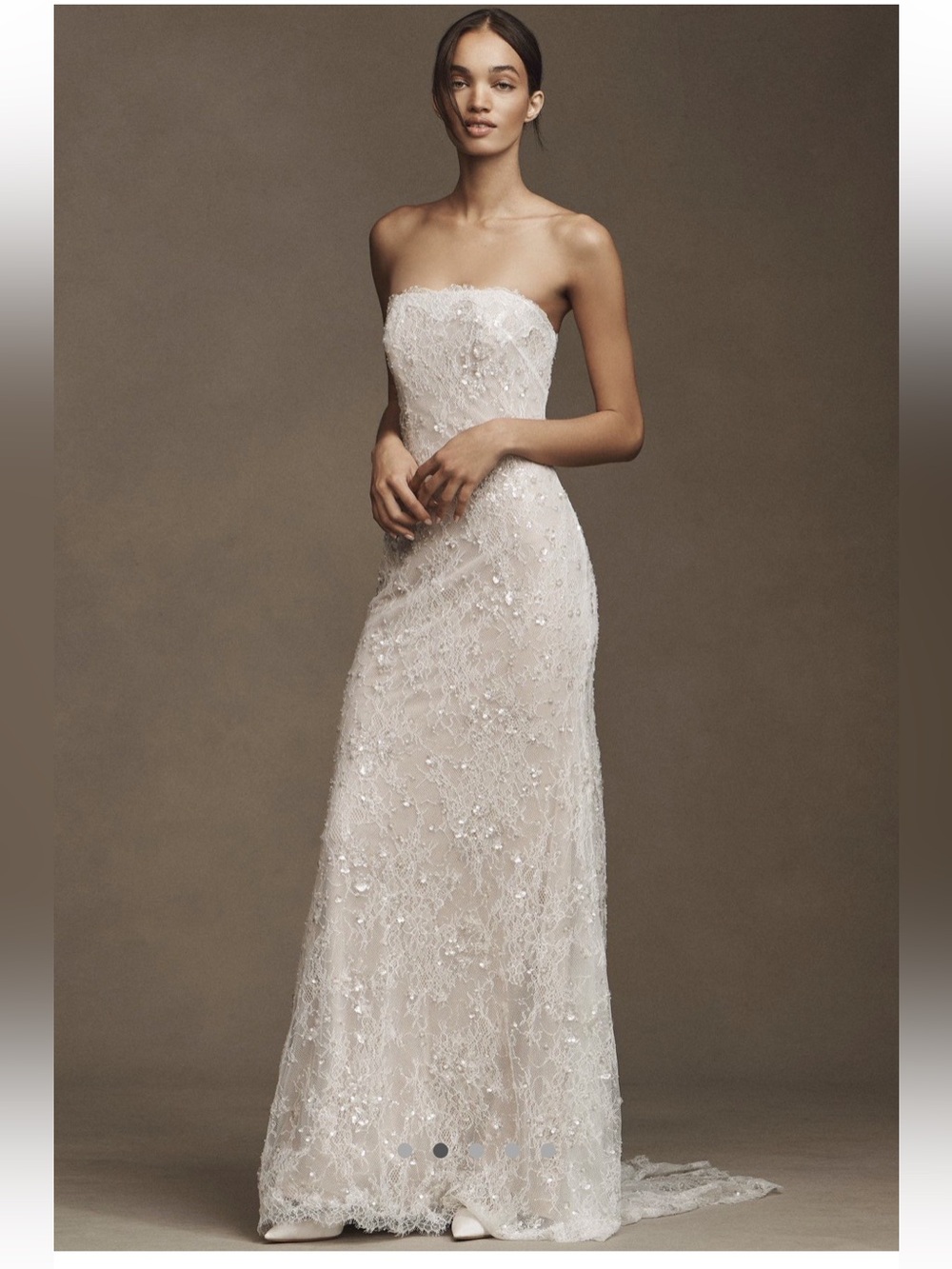 Maeve Strapless Lace Sequin Wedding Gown by Watters, NWT, Size 8